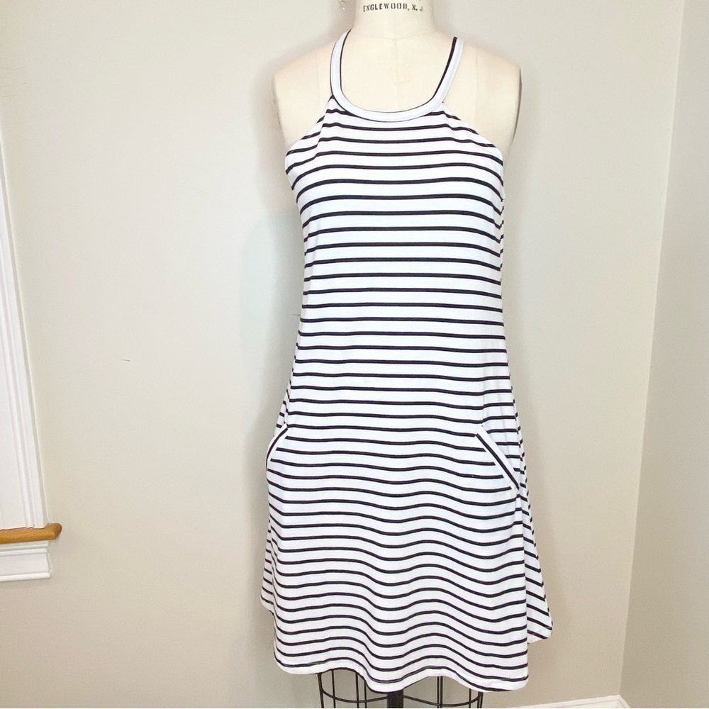 Halter A line Summer Dress Striped Size Medium